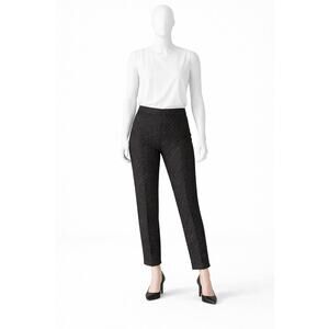 Zac & Rachel Size 14 Black Gold Print Ultimate Fit Career Pants office wear NWT